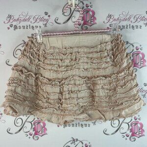 Skirt ruffle frill tiered lace Lacie Y2k mini skirt Ruffled Tan Mini Skirt